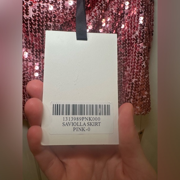 NWT Reformation Saviolla Mini Skirt in Pink Sequins Size 0 - Picture 6 of 7